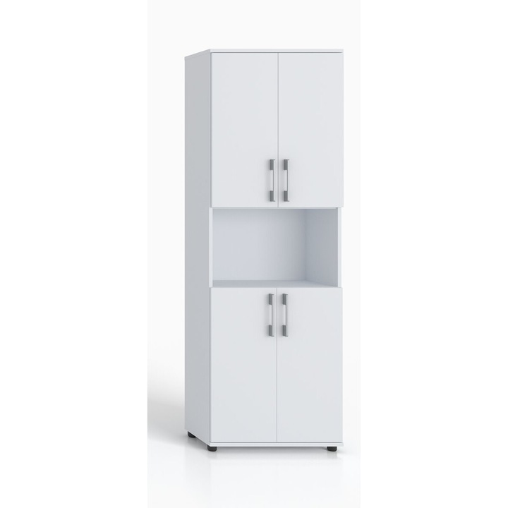 Raft birou GINDO G 60, 5 poli, alb, 182x60x32cm