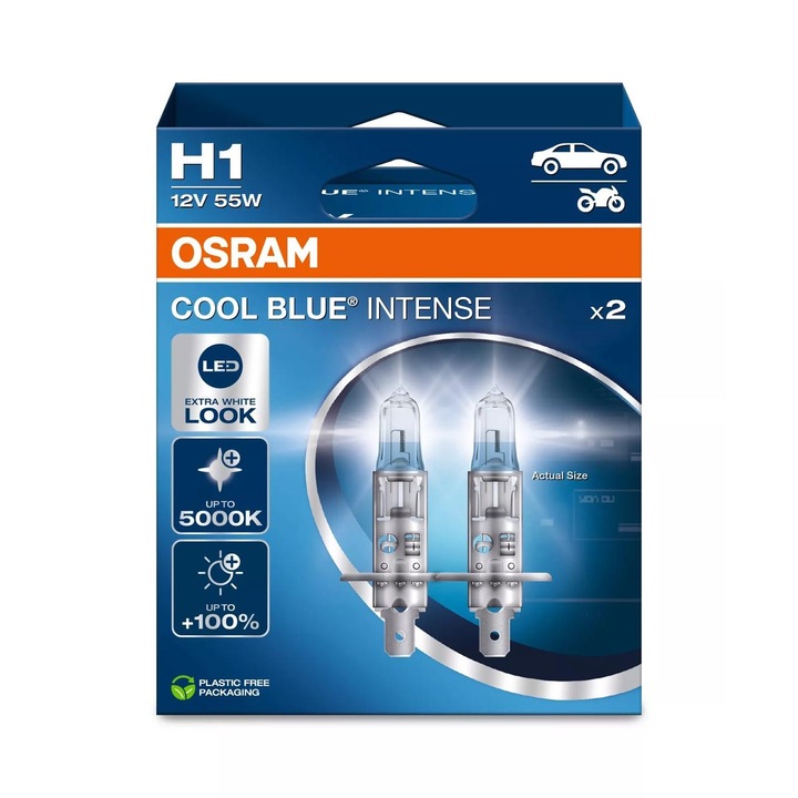 Bec Osram Cool Blue Intense H1 55W 12V P14.5s Set 2 buc