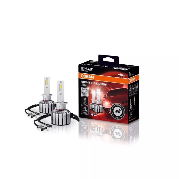 Set 2 Becuri Led Osram Night Breaker H1 P14, 5s