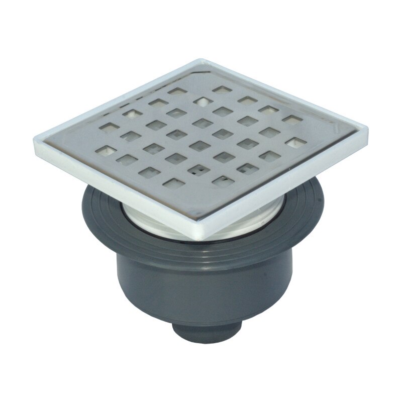 Sifon Terasa-H57(colector,iesire verticalaØ50,cu guler,cu inalt.,gratar INOX)