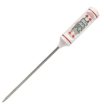 Termometru digital cu sonda pentru bucatarie, lichide, alimente, lactate, prajituri, ceara, etc. -50° C - +300° C, alb Termometru digital cu sonda pentru bucatarie, lichide, alimente, lactate, prajituri, ceara, etc. -50° C - +300° C, alb