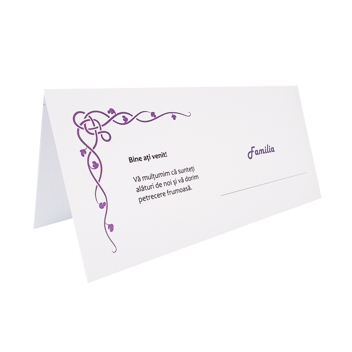 Plic de bani pentru nunta / botez, model celtic mov