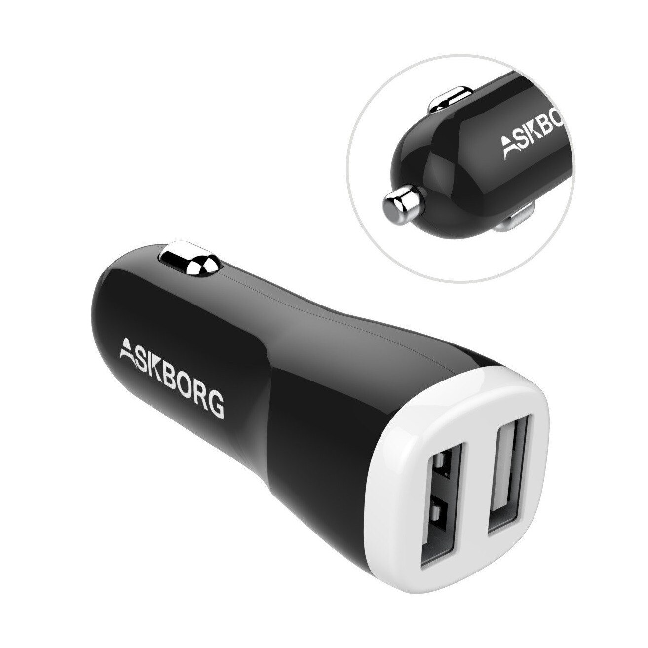 Incarcator auto 2xUSB ASKBORG 24 W 4.8 A