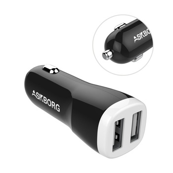 Incarcator auto 2xUSB ASKBORG 24 W 4.8 A Incarcator auto 2xUSB ASKBORG 24 W 4.8 A