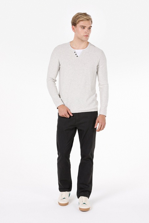 COLIN'S, Pulover cu decolteu in V, Alb fildes