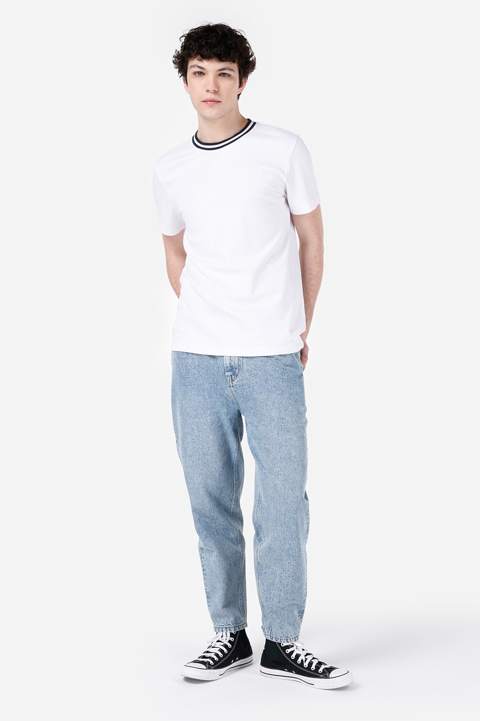 COLIN'S, Blugi conici, Albastru deschis melange, W32-L32