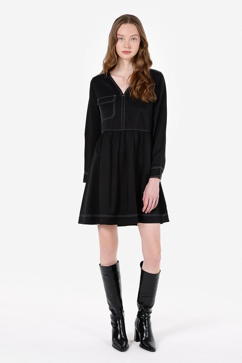 COLIN'S, Rochie evazata cu detalii contrastante, Negru