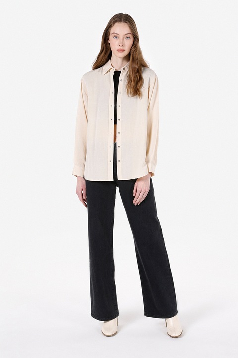 COLIN'S, Camasa din amestec de in cu guler ascutit, Bej deschis