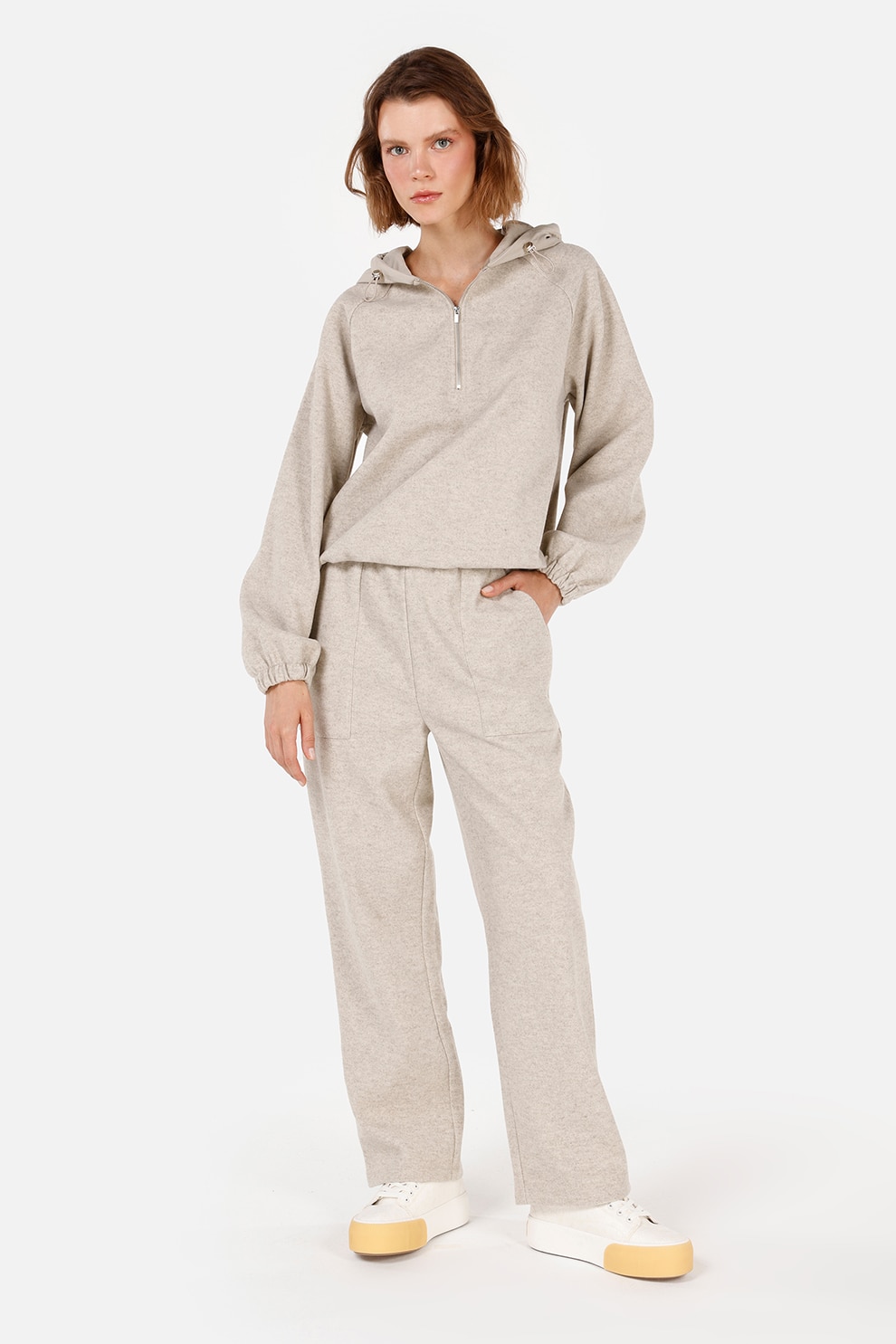 COLIN'S, Pantaloni cu talie elastica, Bej, XS