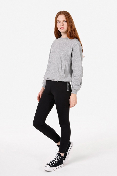 COLIN'S, Bluza de trening cu terminatie ajustabila, Gri deschis melange