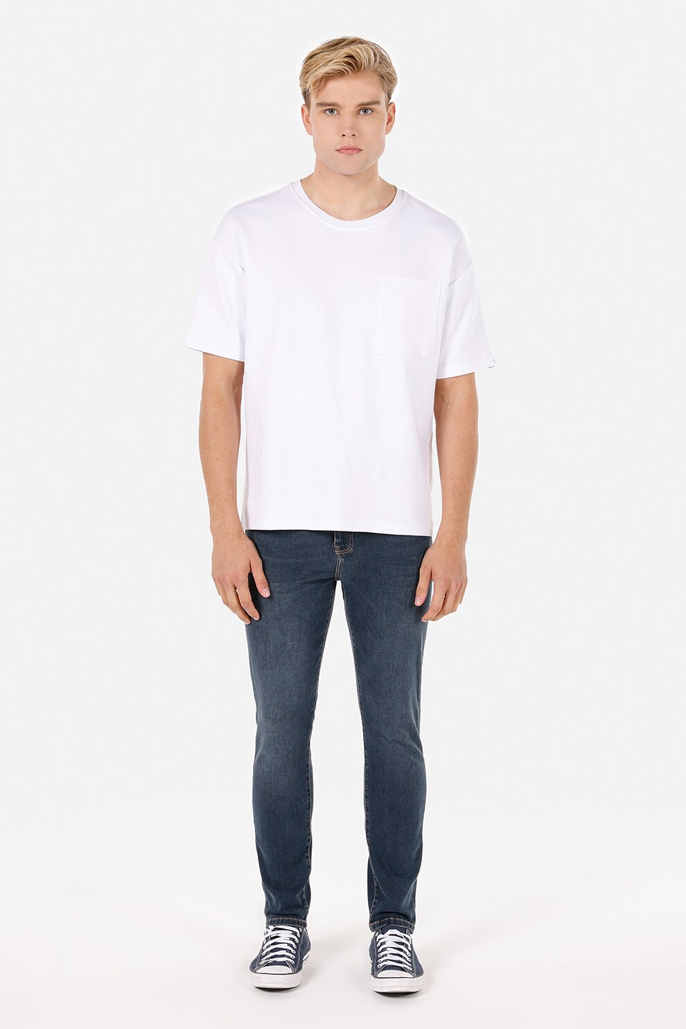 COLIN'S, Blugi skinny cu talie medie, Albastru inchis, W28-L32