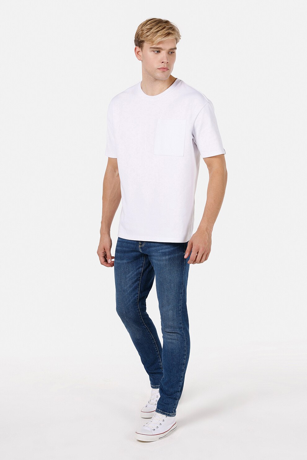 COLIN'S, Blugi slim fit, Albastru inchis, W28-L32