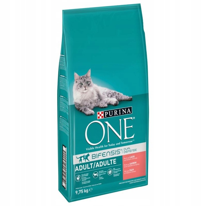 Purina ONE Adult, hrana uscata pentru pisici, somon cu cereale, 9,75 kg