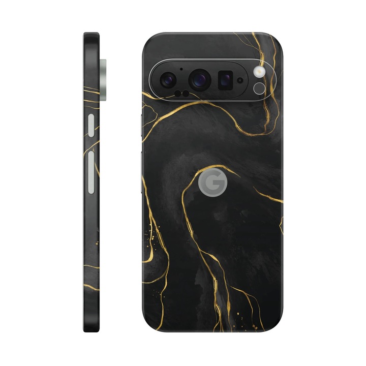 Folie de protectie pentru Google Pixel 9 Pro, Colectia Signature, Skin Spate cu laterale unite, Golden Onyx