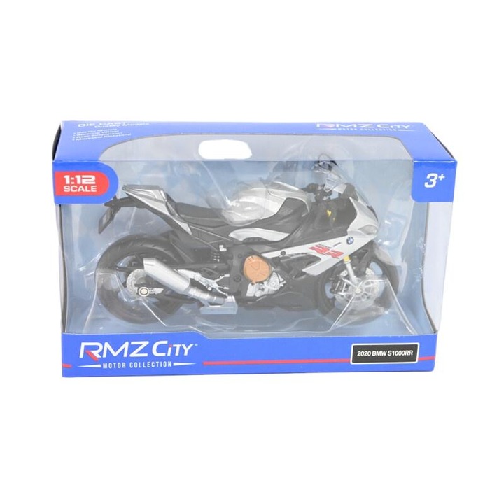 Модел мотоциклет RMZ, 1:12 BMW, сребрист, H-128