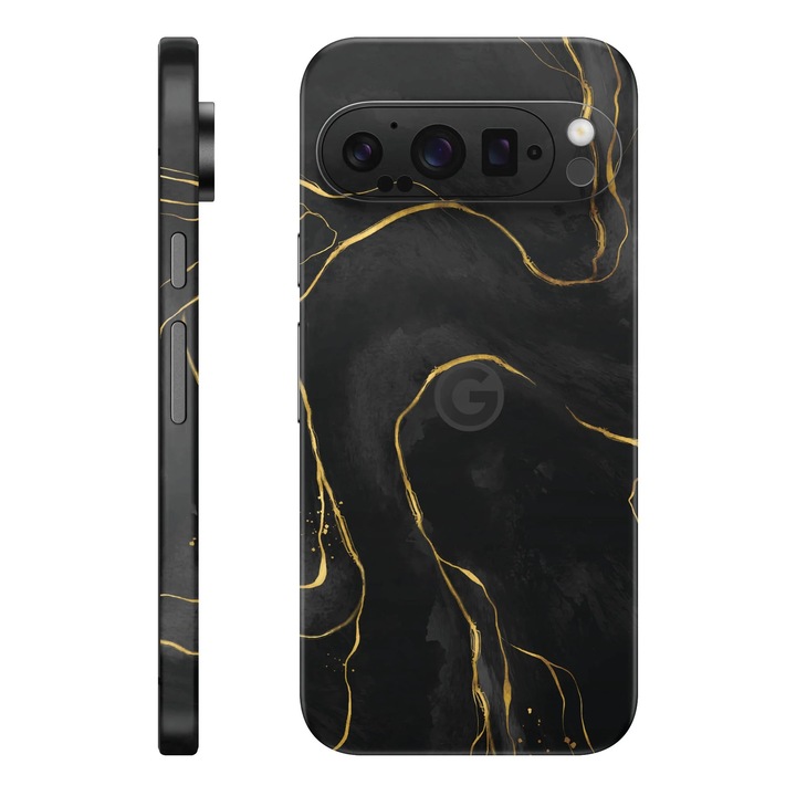 Folie de protectie pentru Google Pixel 9 Pro XL, Colectia Signature, Skin Spate cu laterale unite, Golden Onyx