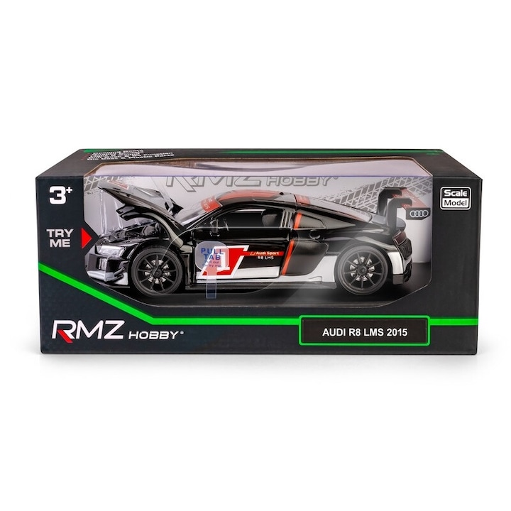 Модел автомобил RMZ, 1:32 Audi R8 2015, черен