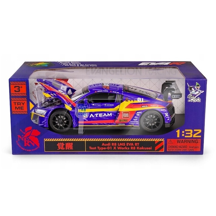 Modell autó, RMZ Hobby, 1:32 Audi R8 Kakusei, többszínű