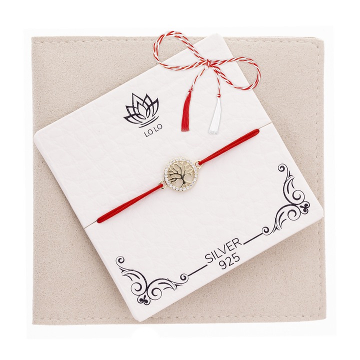 Bratara Red Argint 925 Gold Plated - Arborele Vietii