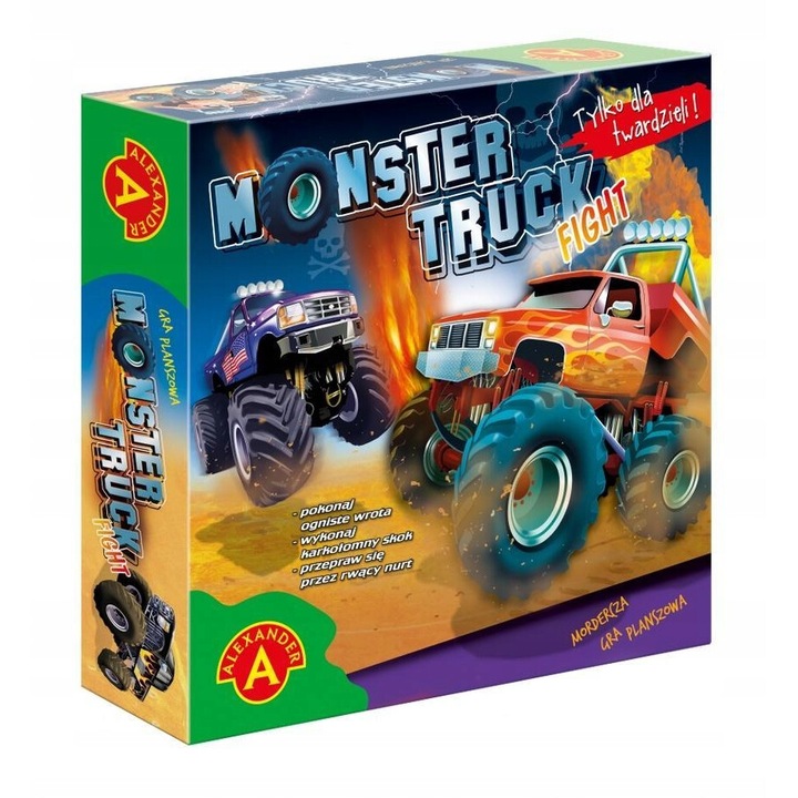 Joc de societate Monster Truck Fight, Alexander, 4 pioni, 14 tablii LOS, multicolor, dimensiune mare