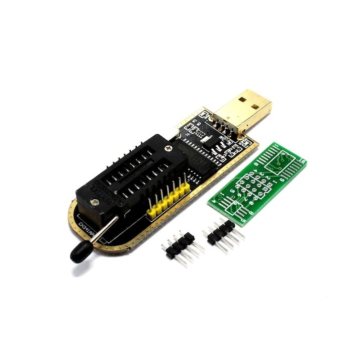 Mini USB CH341A Общ програматор за EEPROM 24 и SPI Flash 25, 8-pin/16-pin, 5V-3.3V, PCB