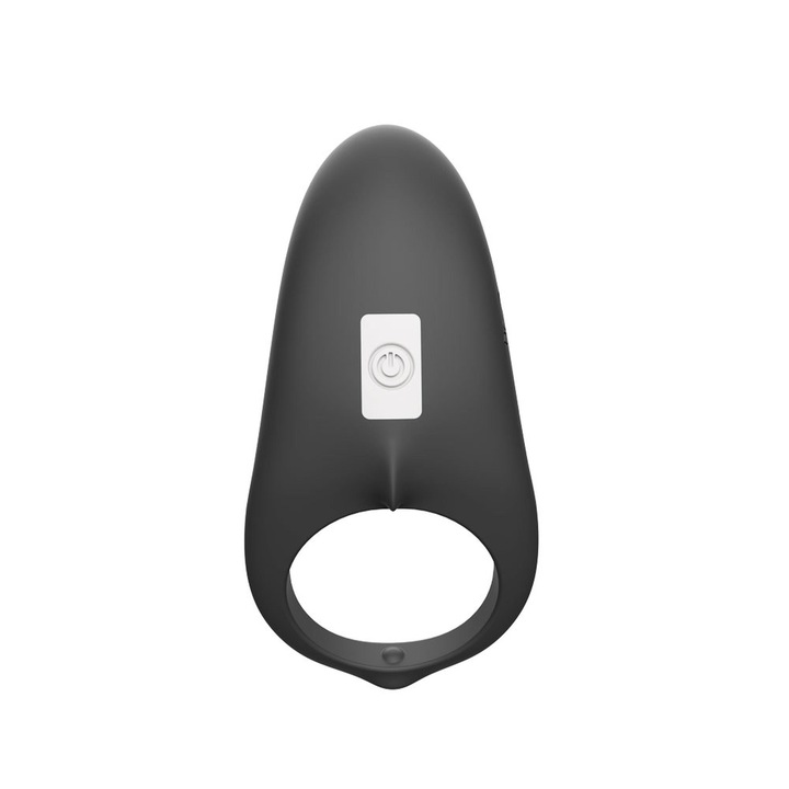Inel penis B - Series, vibratii 9 moduri, silicon, 60x60x38mm, negru