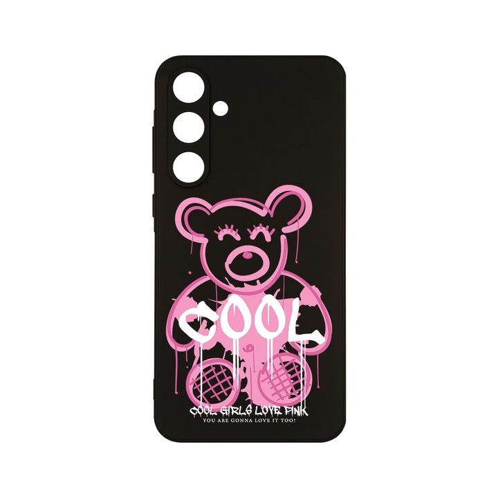 BestCase® Husa pentru Samsung Galaxy A16, Slim Silicon, Teddy Bear Cool Pink, Protectie camera, Antisoc, Rezistenta la uzura, 1923376 B 1551