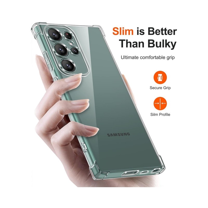 Husa Upzz® Shock Armor Compatibila Cu Samsung Galaxy S25 Ultra, Protectie Sporita, Design Premium, Silicon, Transparenta