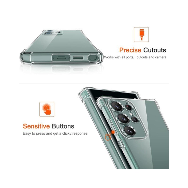 Husa Upzz® Shock Armor Compatibila Cu Samsung Galaxy S25 Ultra, Protectie Sporita, Design Premium, Silicon, Transparenta
