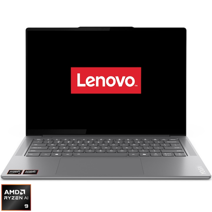 Лаптоп Lenovo Yoga Pro 7 14ASP9, AMD Ryzen™ AI 9 365, 14.5" 2.8K WQXGA+, OLED, 120Hz, 32GB LPDDR5x RAM, 1TB SSD, AMD Radeon™ 880M Graphics, No OS, Luna Grey