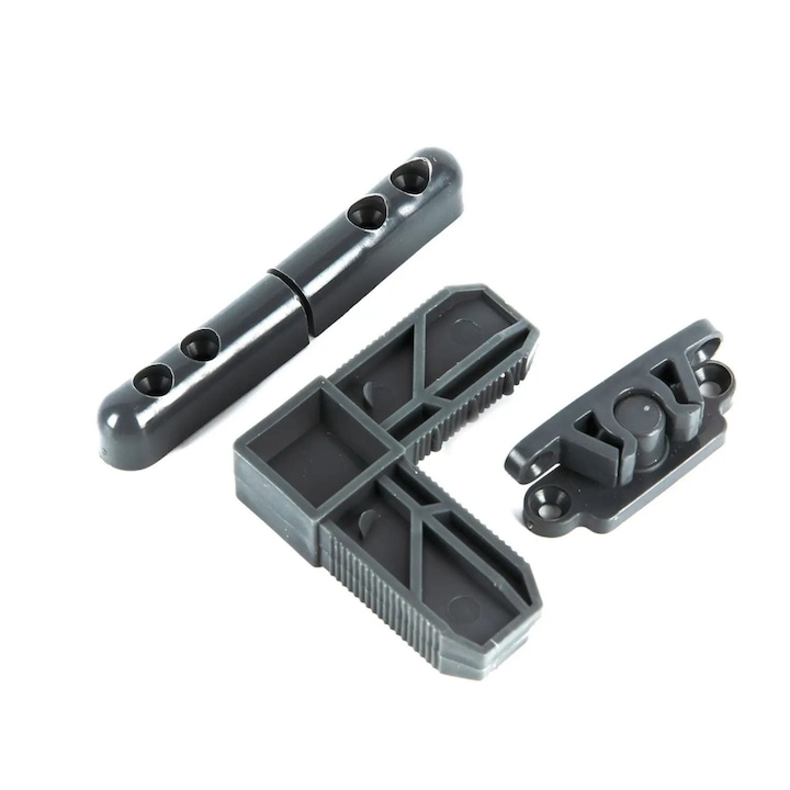 Set accesorii plasa tantari, pentru usa, plastic, gri