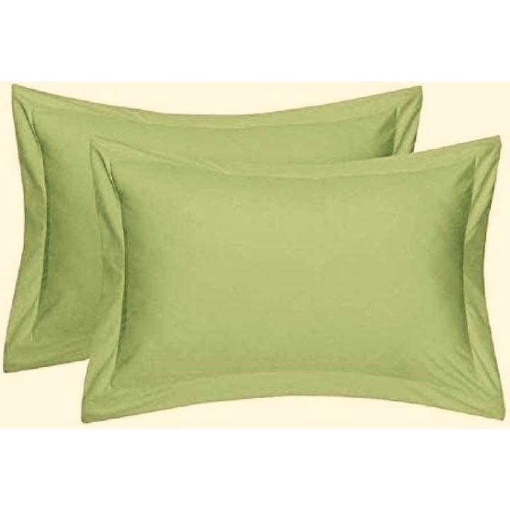 Set 2 fete de perna Kotonia Home Damasc Saten DeLux - 50x70 cm, 100% bumbac, verde fistic