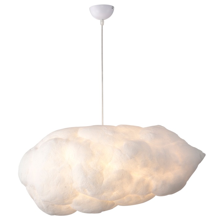 Полилей във формата на облак, Agora Lighting, 2 източника на светлина, бял, 70 см диаметър, 150 см височина