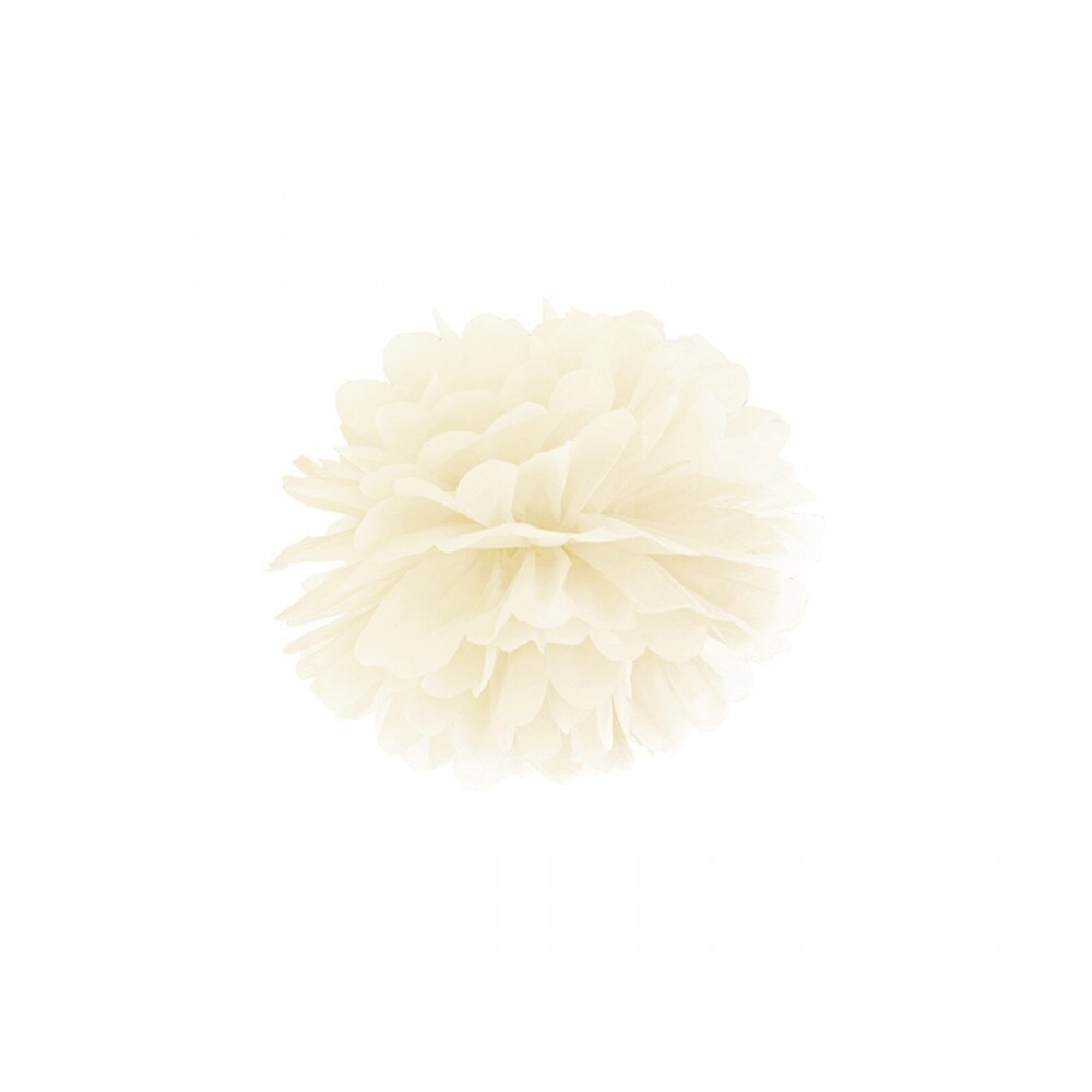 Pampon din hartie, Crem, 25cm