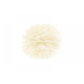 Pampon din hartie, Crem, 25cm Pampon din hartie, Crem, 25cm