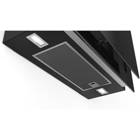 Hota incorporabila decorativa Bosch DWF67KM60, TouchControl, PowerBoost, Putere de absorbtie 710 mc/h, 2 motoare, 60 cm, Sticla neagra