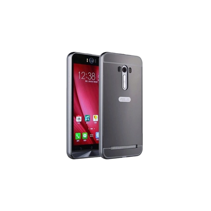 Огледало Iberry черен алуминиев бъмпер калъф за Asus Zenfone 2 Laser 5.0 ZE500KL