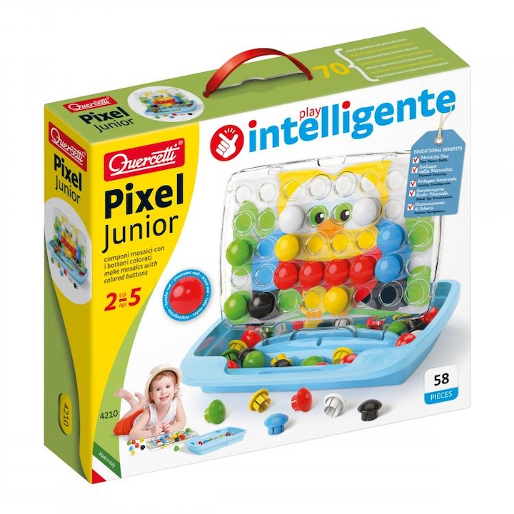 Set Mozaic Pixel Junior 58 elemente Quercetti