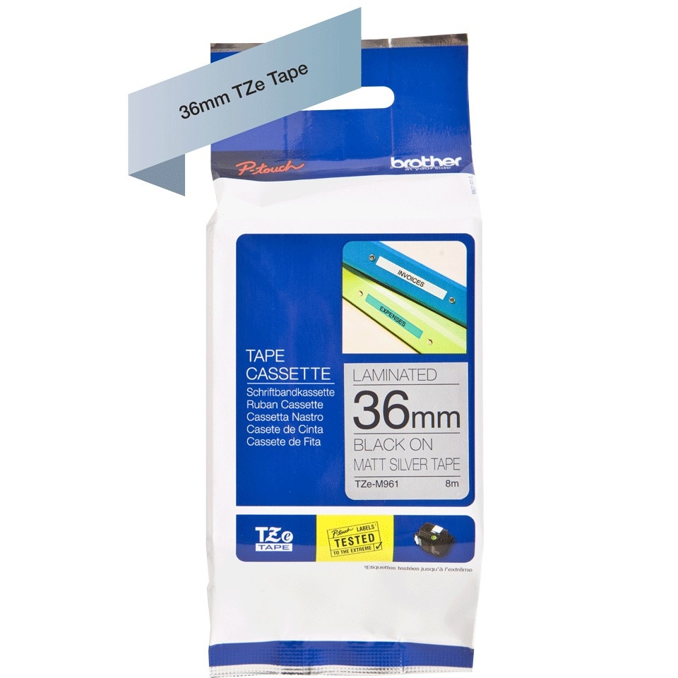 Banda continua mata metalica Brother TZEM961, 36mm, 8m