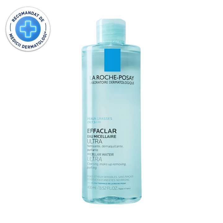 Apa micelara ultra La Roche-Posay pentru tenul seboreic, fata si ochi, 400 ml