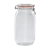 Borcan depozitare sticla + capac, 2000 ml