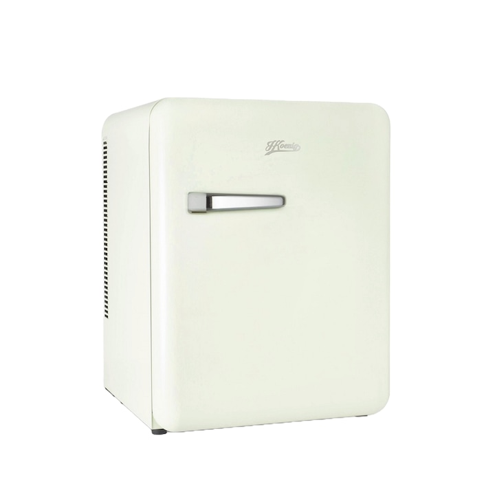 Ретро мини хладилник H.Koenig, TOAD7​​​​​​​​​​, H 54 см, обем 31 литра, идеален за HoReCa, офис, каравана, регулируема температура 6-15°C, LED вътрешно осветление, 2 регулируеми рафта , 2 рафта на вратата, безшумна, хромирана дръжка, пастелно зелено