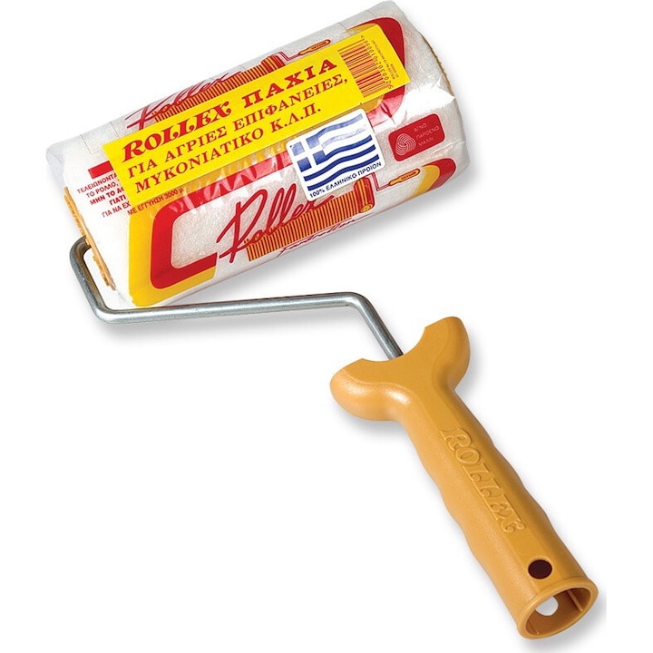 Trafalet lana naturala Rollex Clasic cu maner, latime 18 cm, inaltime fir 18 mm