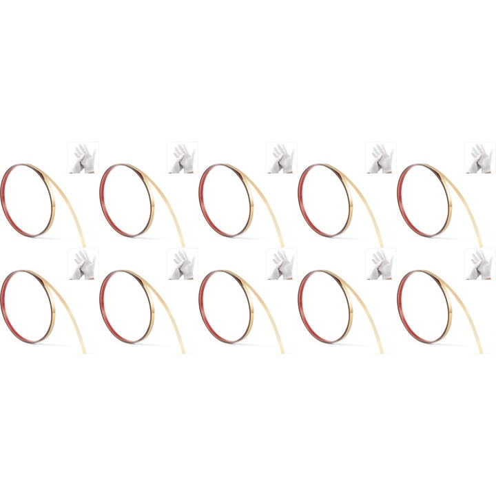 Set 10 Benzi Decorative Autoadezive din Otel Inoxidabil Nichelat, AURIU -1cm latime x 500 cm lungime, Rezistenta la Apa pentru Pereti si Mobila, MaffStuff