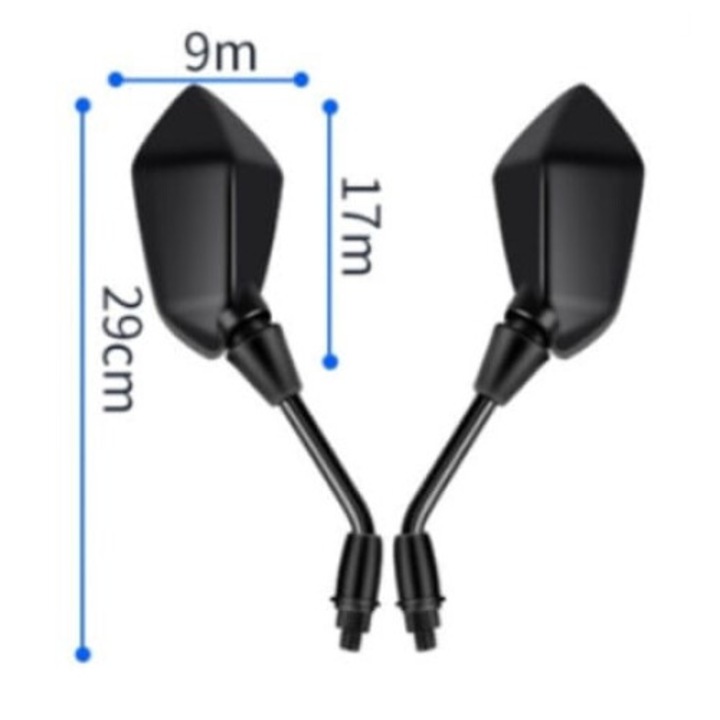 Set 2 oglinzi moto universale, culoare neagra