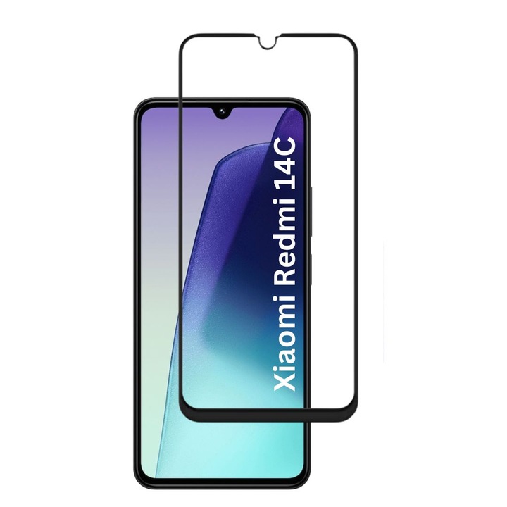 Folie de Protectie din Sticla pentru Xiaomi Redmi 14C cu Kit Montare Inclus, Adeziv pe toata suprafata, Protectie Anti-Zgarieturi si Socuri