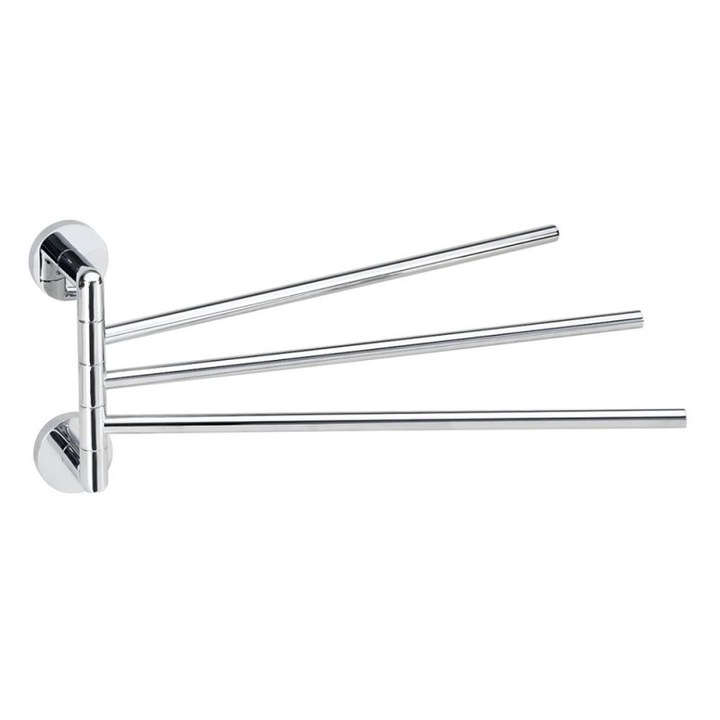 Törülközőtartó Bemeta Stella, hármas, forgó, Inox, 416x54x193 mm, króm
