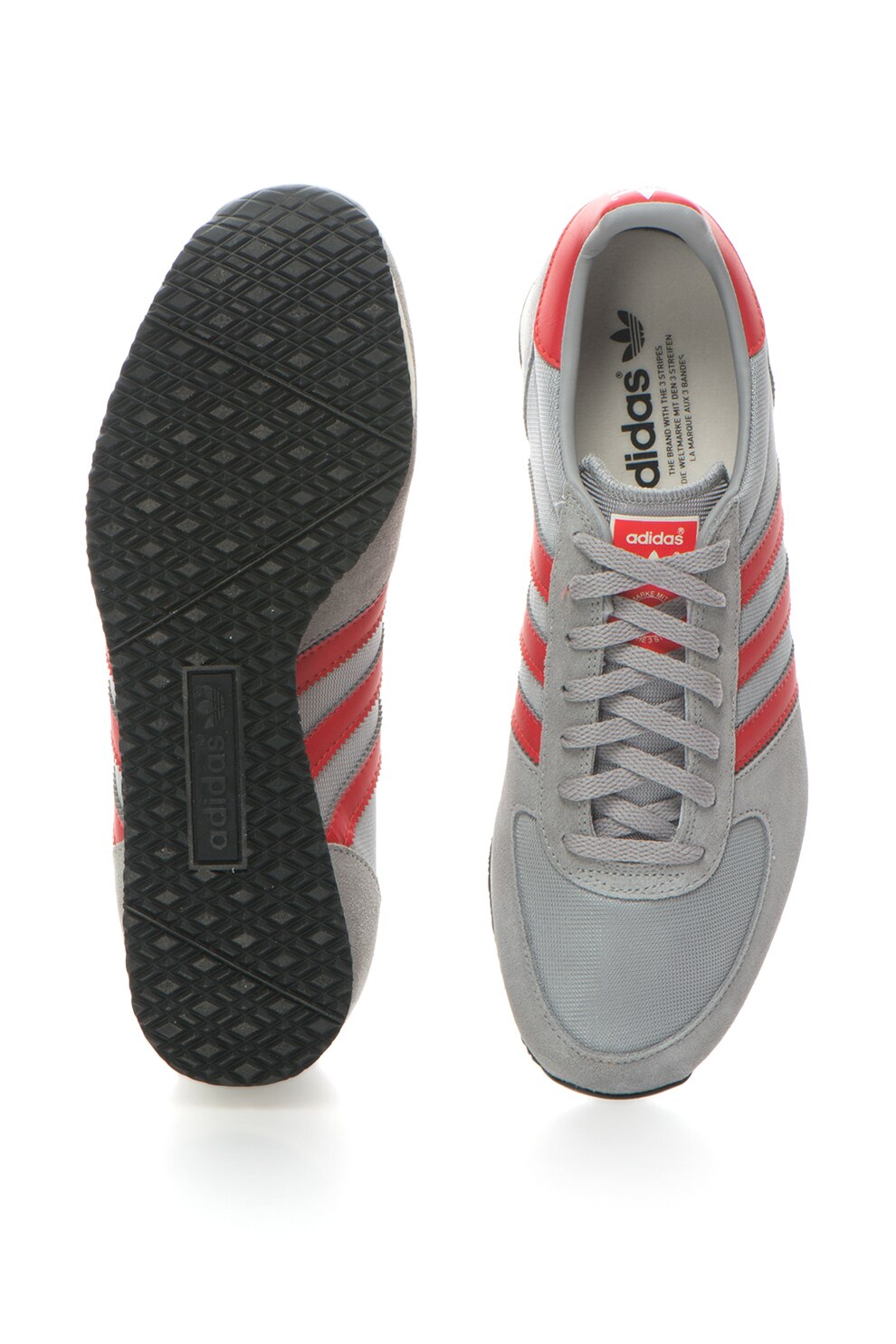 adidas Originals, Pantofi sport ZX Racer, Gri/Rosu, 43 1/3 - eMAG.ro