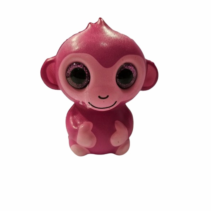 Maimuta Jucarie, Tip Squishy, ​​Cauciuc, Antistress, Roz, 10 cm