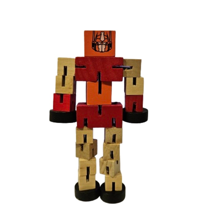 Robot Fidget, Antistress, Logic, Lemn, 15x7 cm
